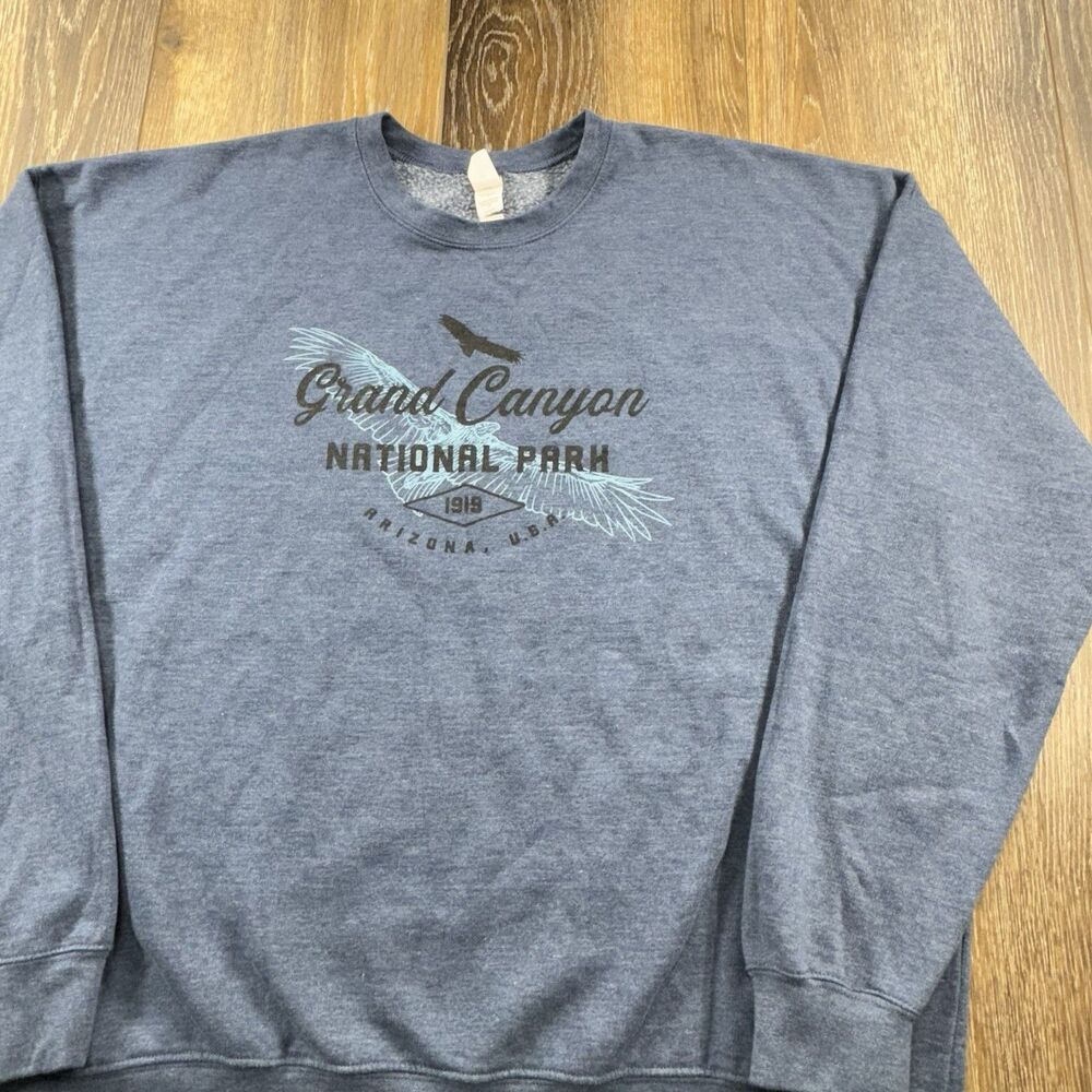 Vintage Grand Canyon Sweatshirt Mens XL Blue National Park Y2K Crewneck Sweater